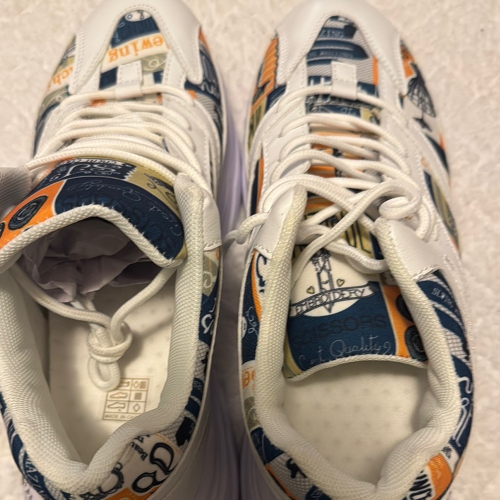 Stylish White and Blue Shoes